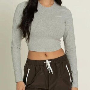 Gold Hinge Heather Grey Long Sleeve Softy Tee, Size L NWT